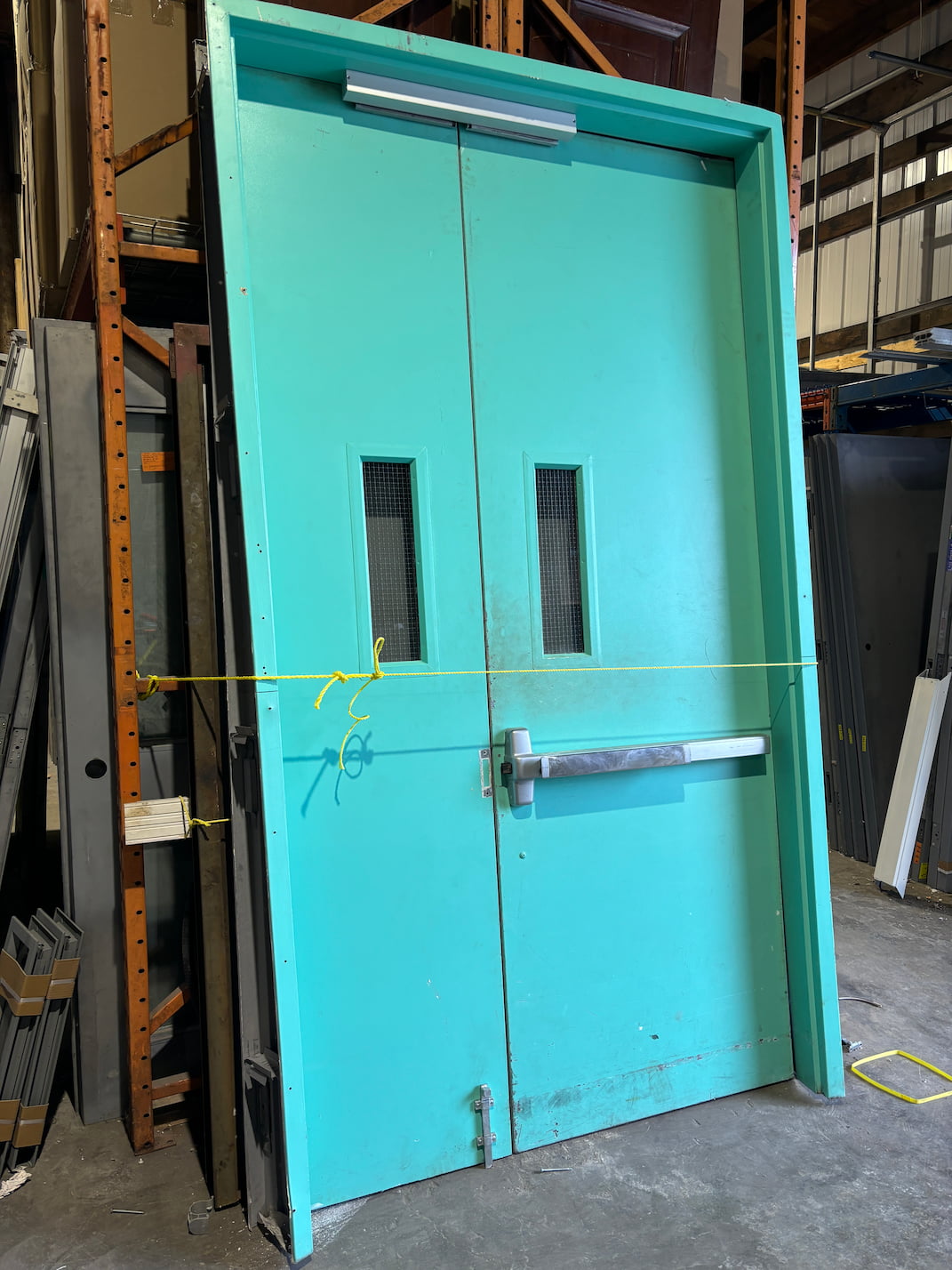 Steel double commercial doors for businesses and warehouses