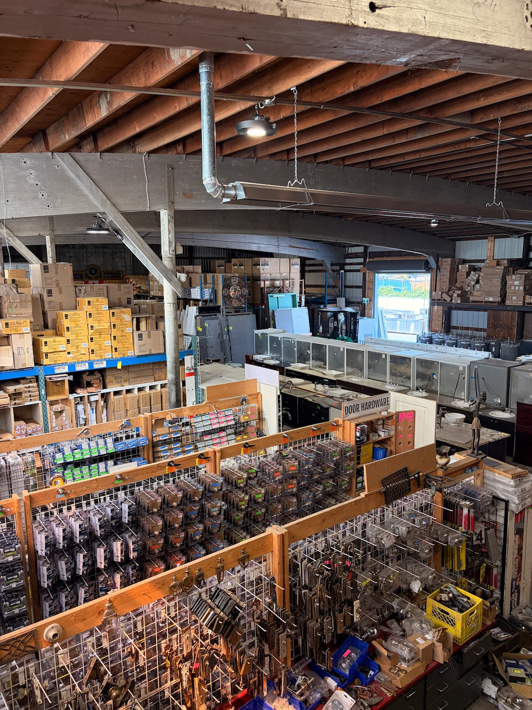 Building materials and salvaged inventory in the MRNU yard