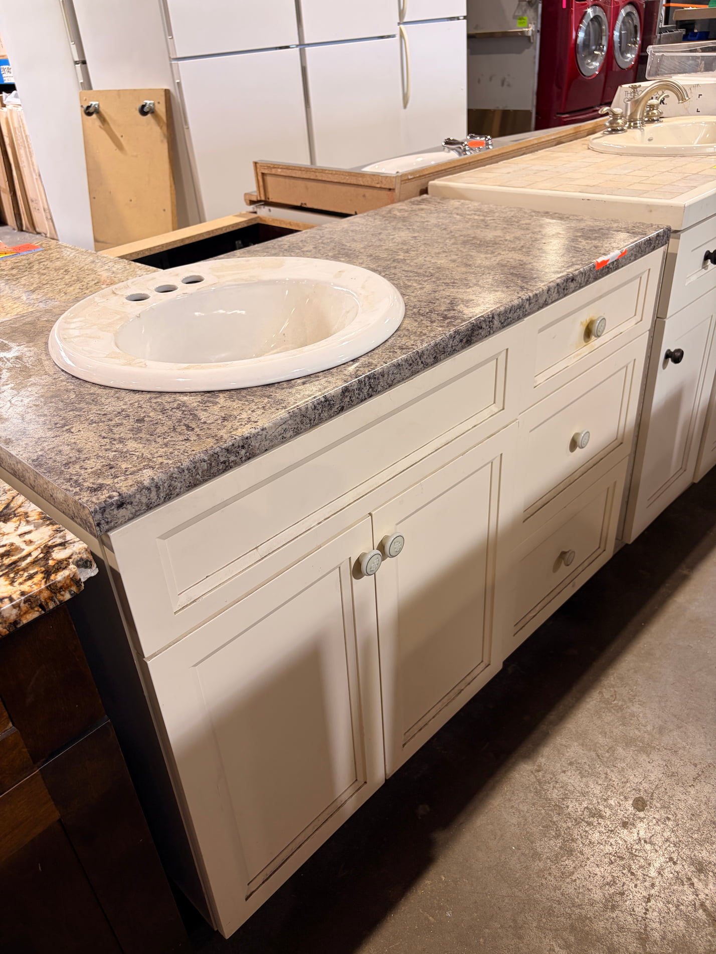Used bathroom vanity cabinet available at MRNU