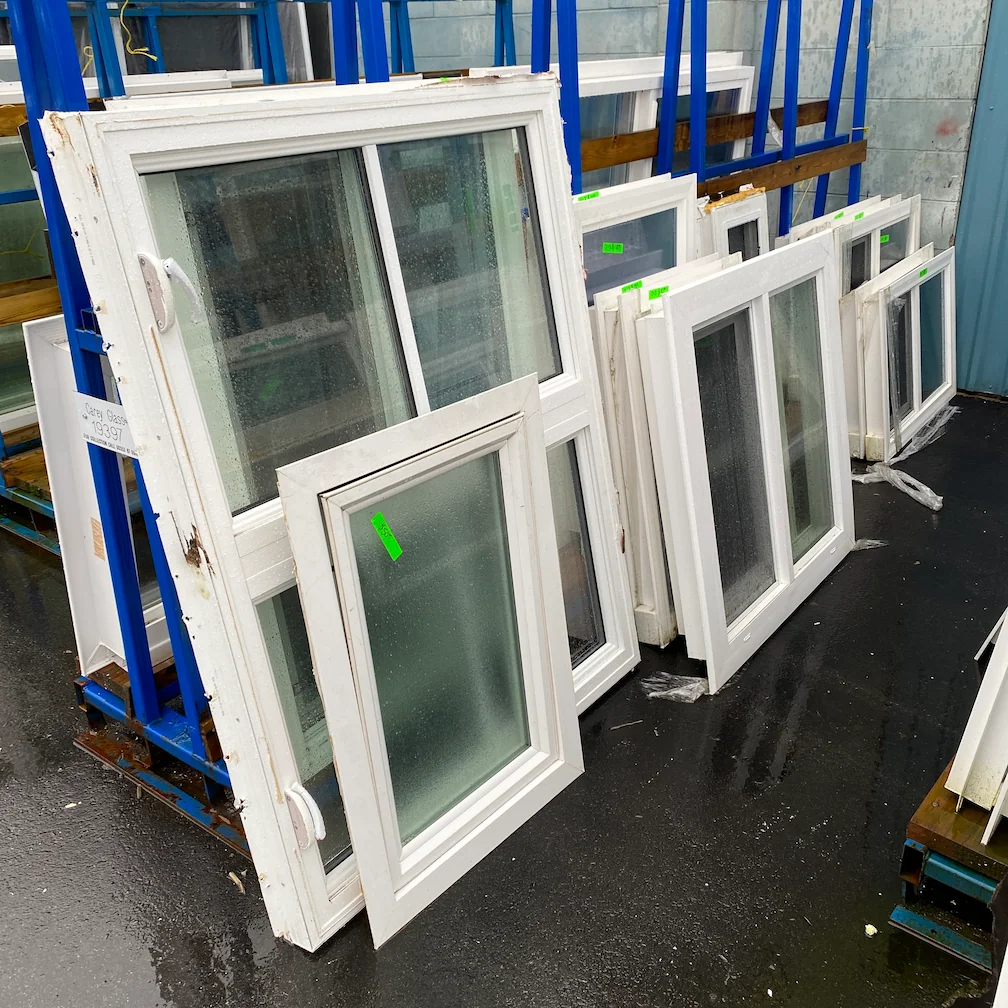 Selection of reclaimed windows available at MRNU