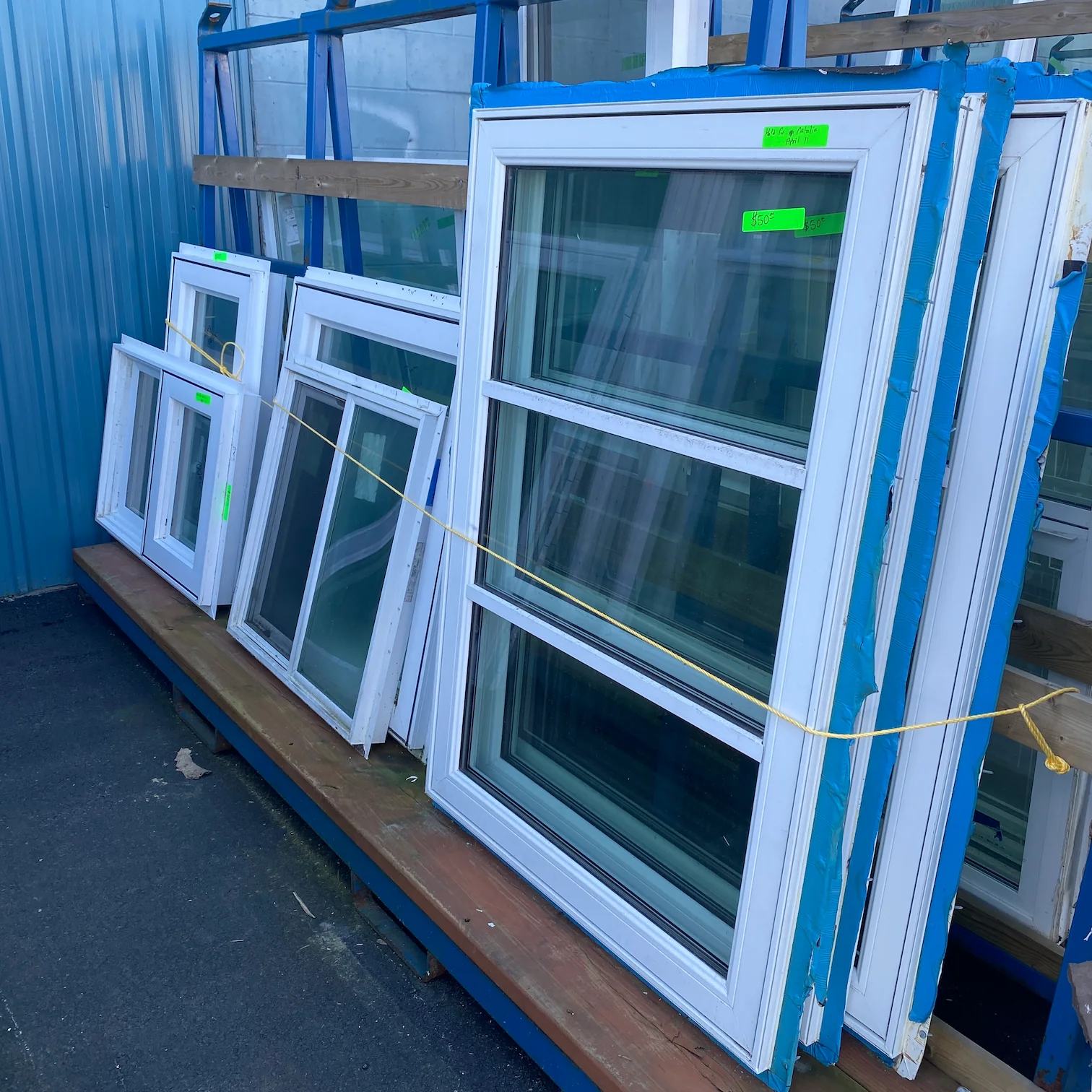 Used vinyl patio sliding doors in stock at MRNU
